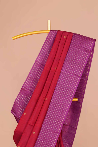 Wine purple pure silk saree
