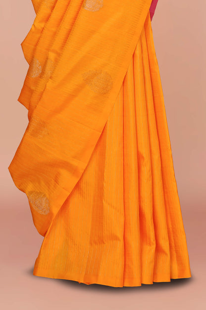 Yellow Kanchipuram silks saree
