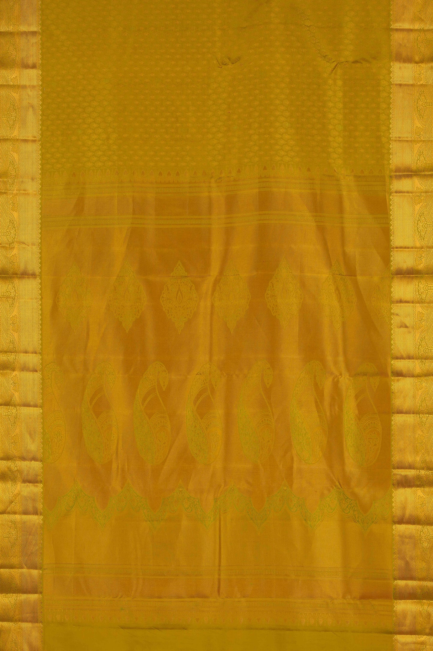 Yellow bridal silk saree
