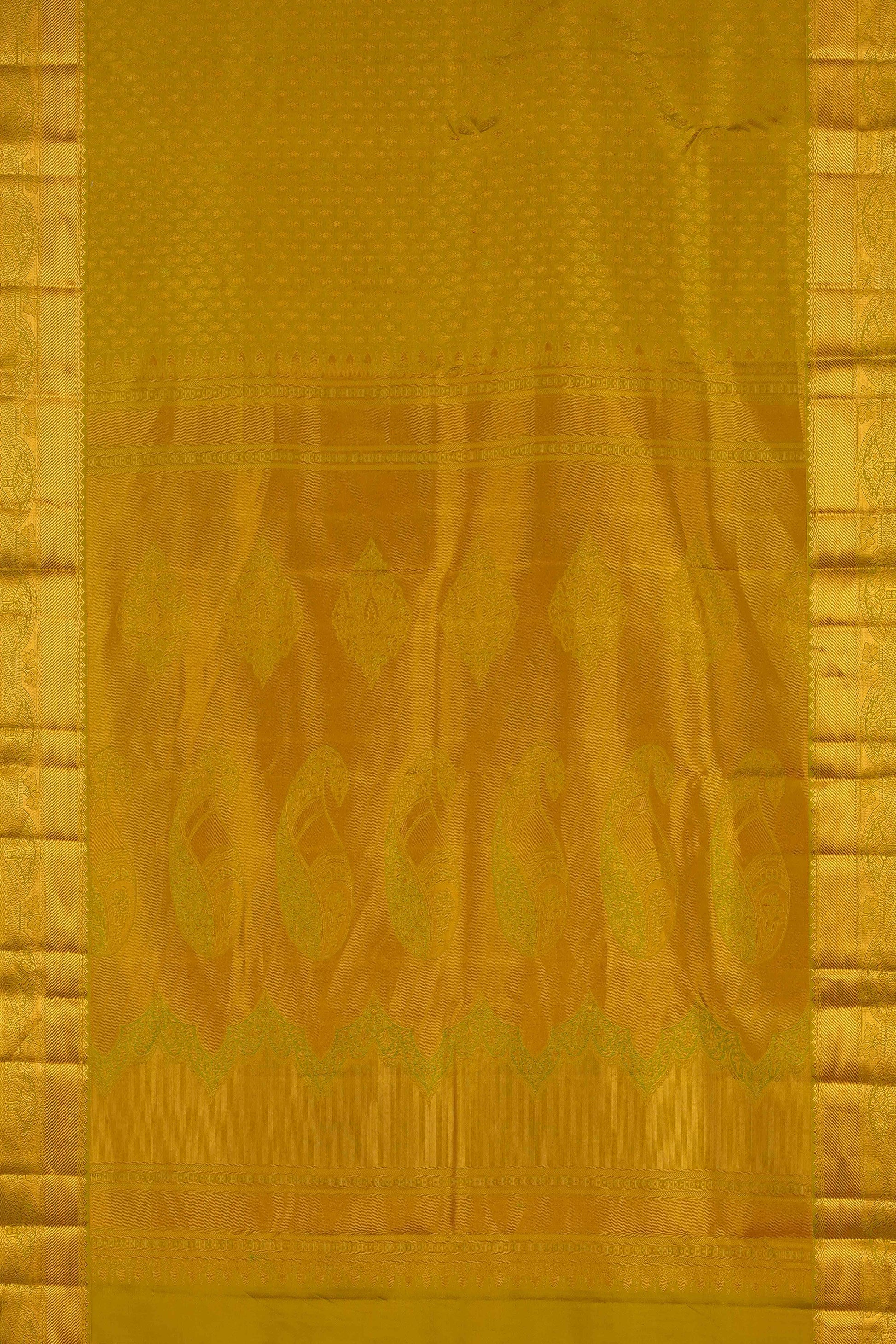 Yellow bridal silk saree