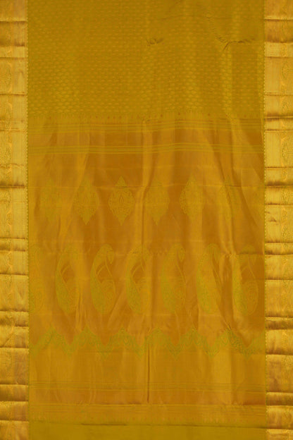 Yellow bridal silk saree