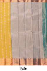  Yellow contrast pallu saree