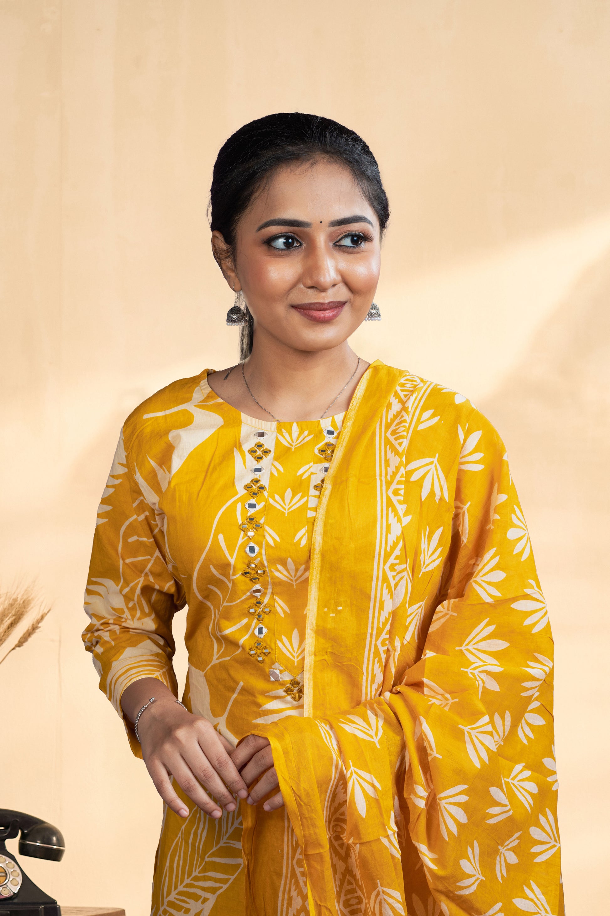 Yellow cotton festive outfit