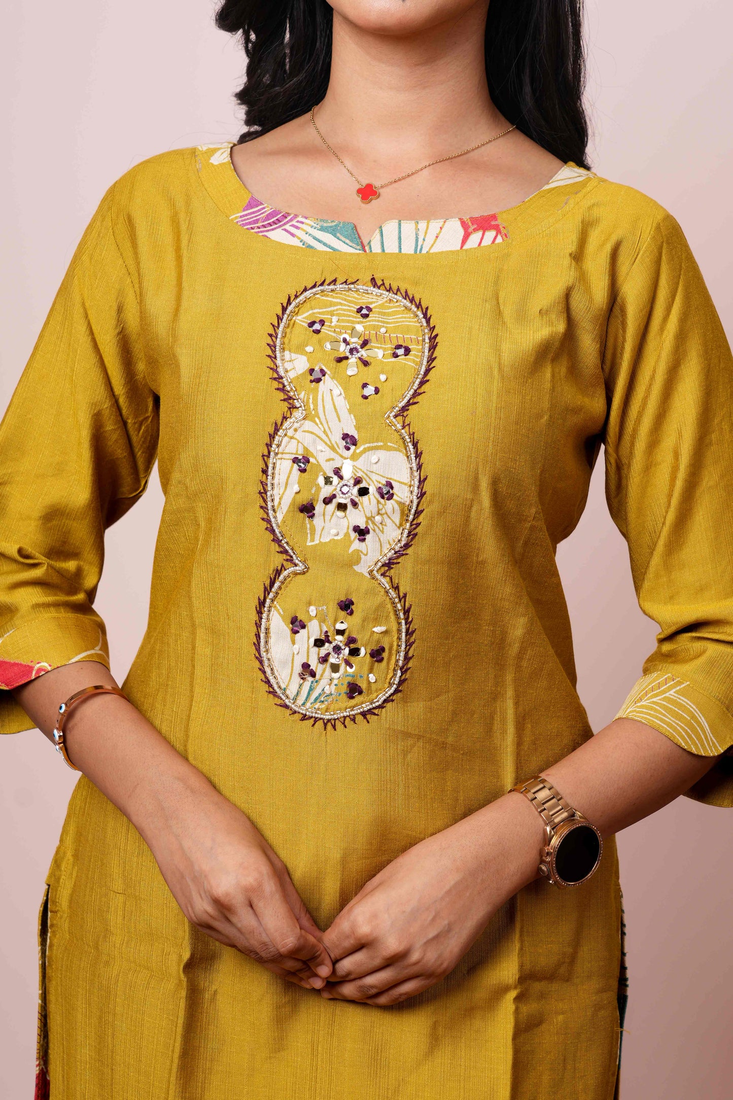Yellow festive ethnic suit with dupatta