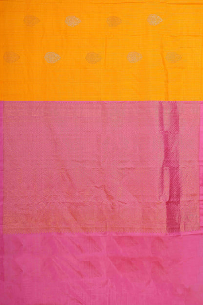 Yellow gold zari silk saree