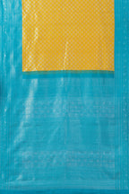 Yellow jacquard silk saree