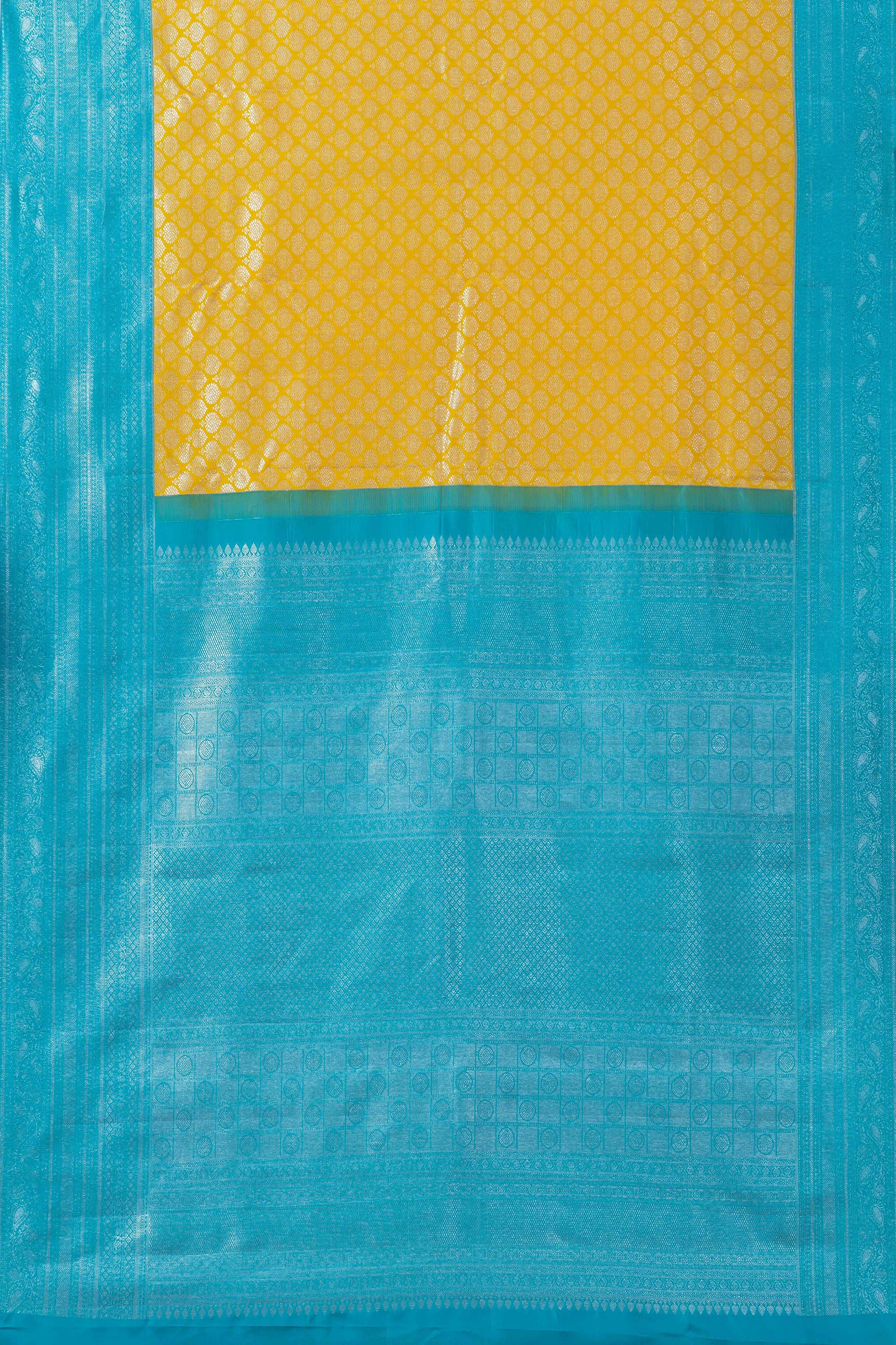 Yellow jacquard silk saree