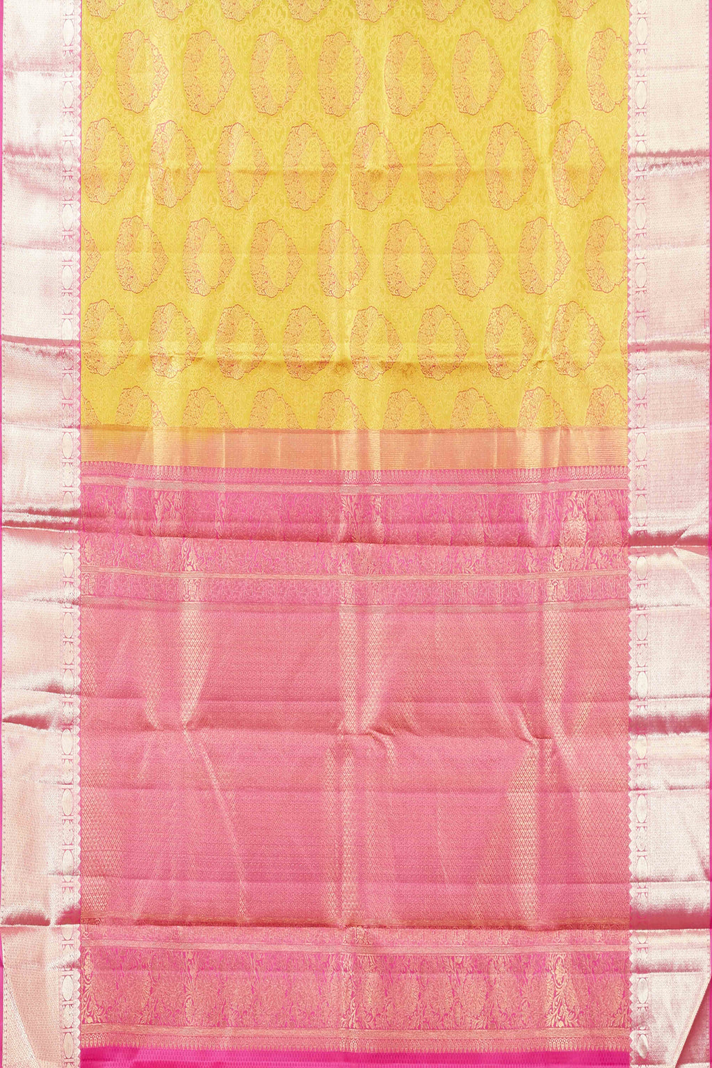 Yellow jacquard silks