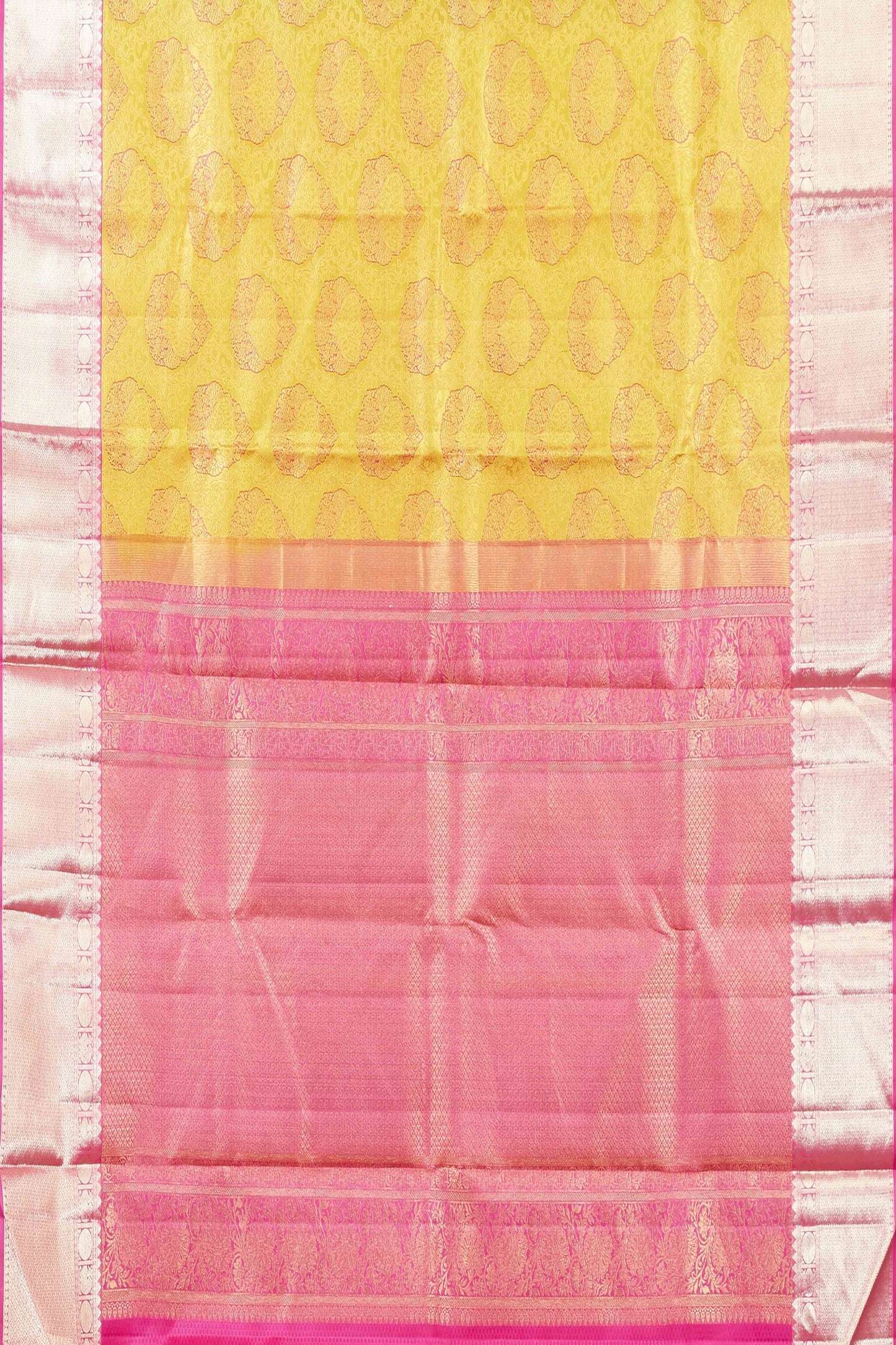 Yellow jacquard silks