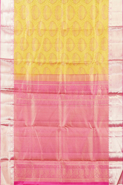 Yellow jacquard silks
