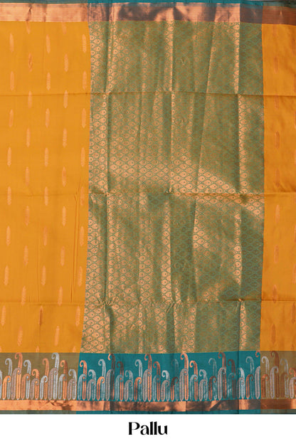 Yellow kathan silk classic saree