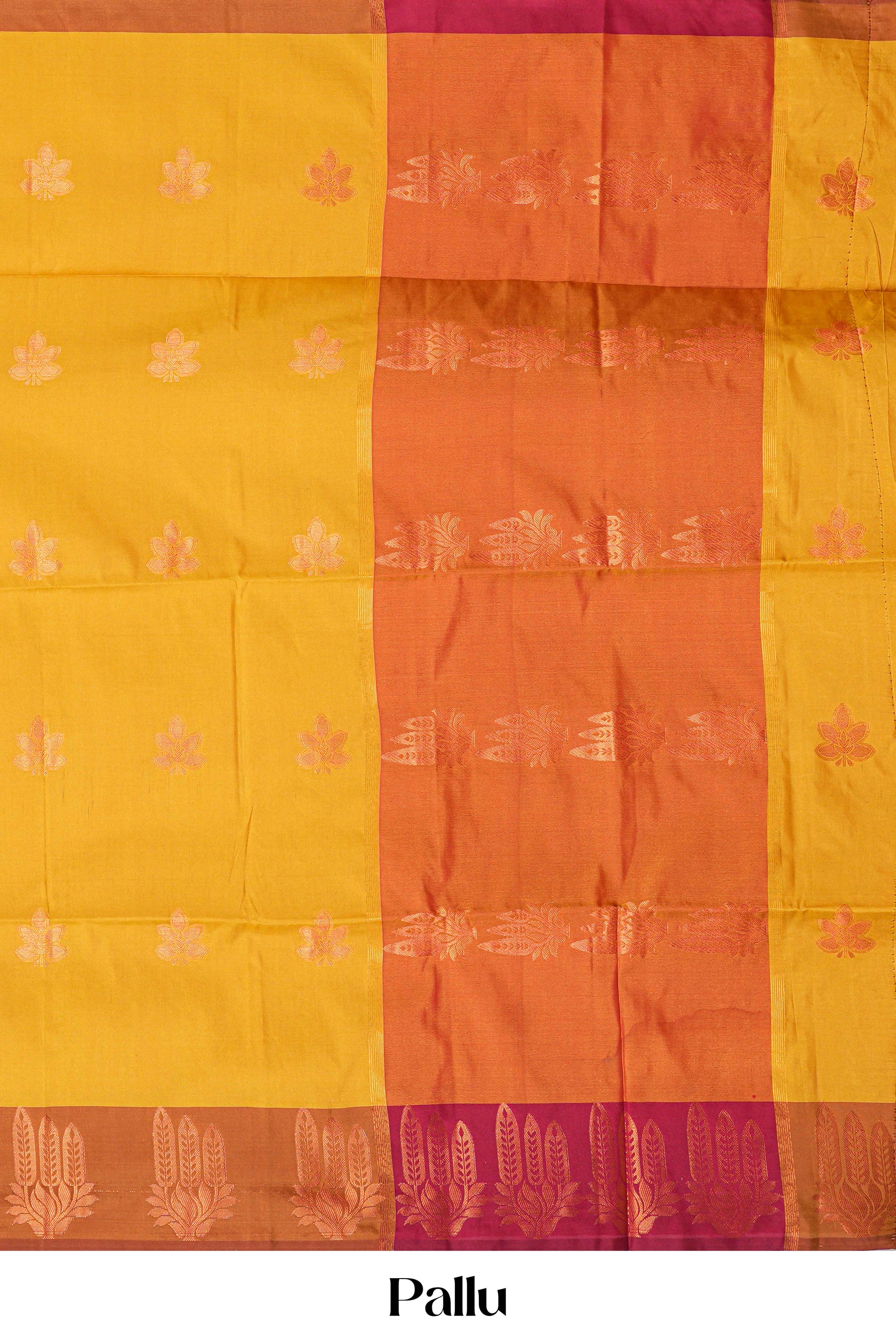 Yellow kathan silk gold weave saree