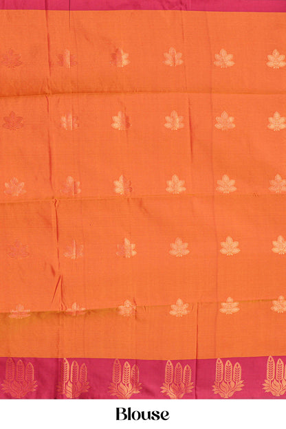 Yellow kathan silk rich pallu saree