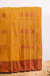 Yellow kathan silk zari butta saree