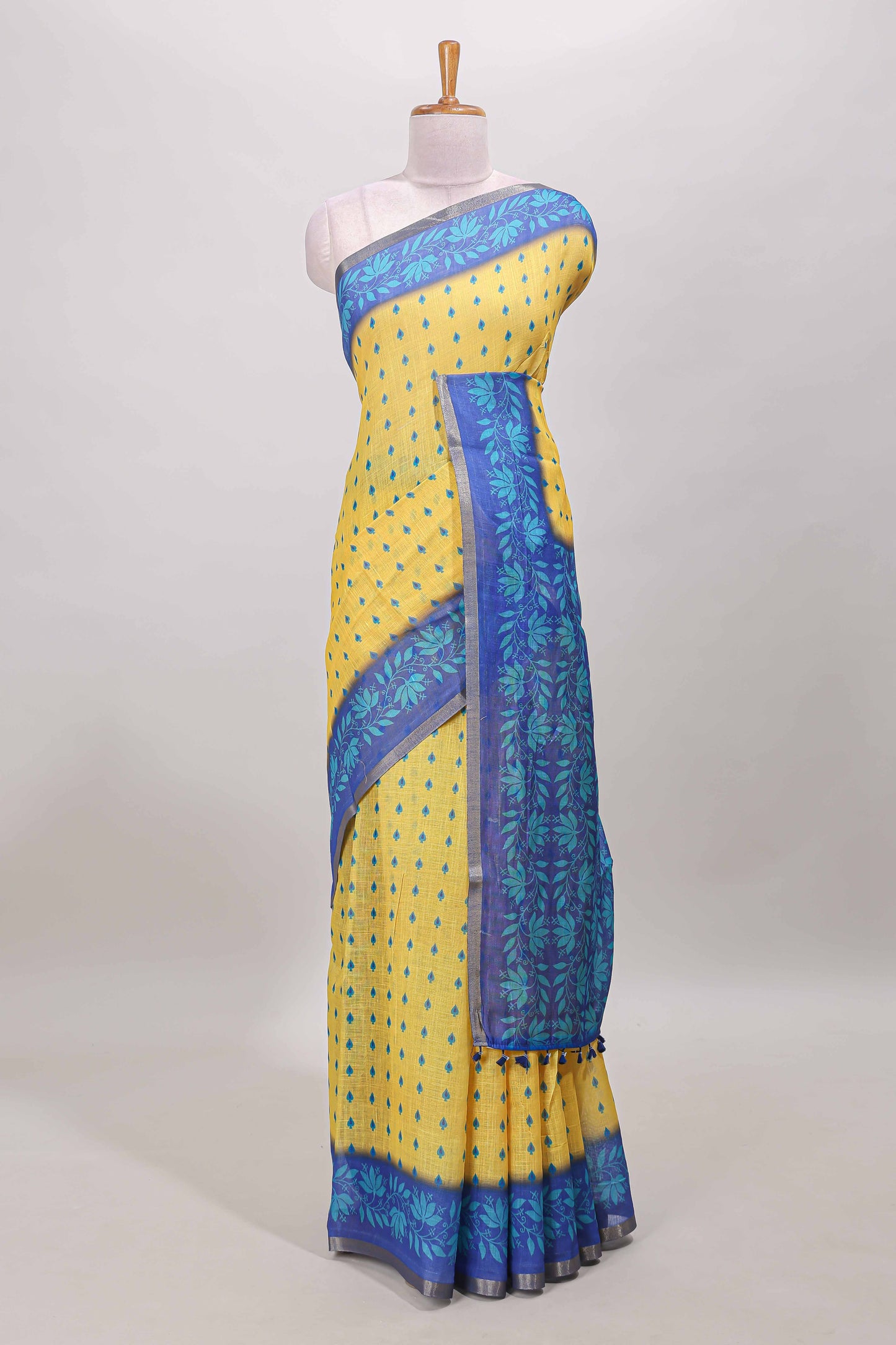  Yellow linen cotton sarees 