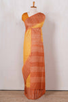 Yellow orange linen saree