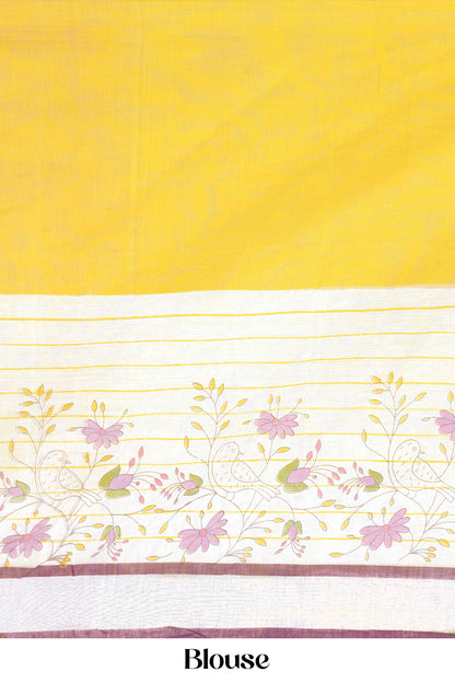 Yellow pallu detail saree