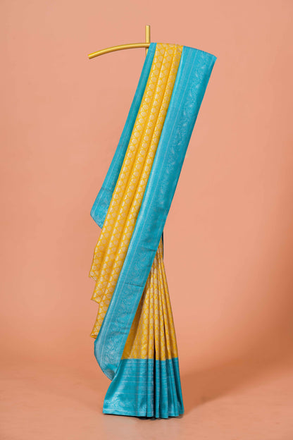 Yellow pattu silk saree
