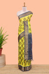 Yellow pochampally motif ikkat cotton saree