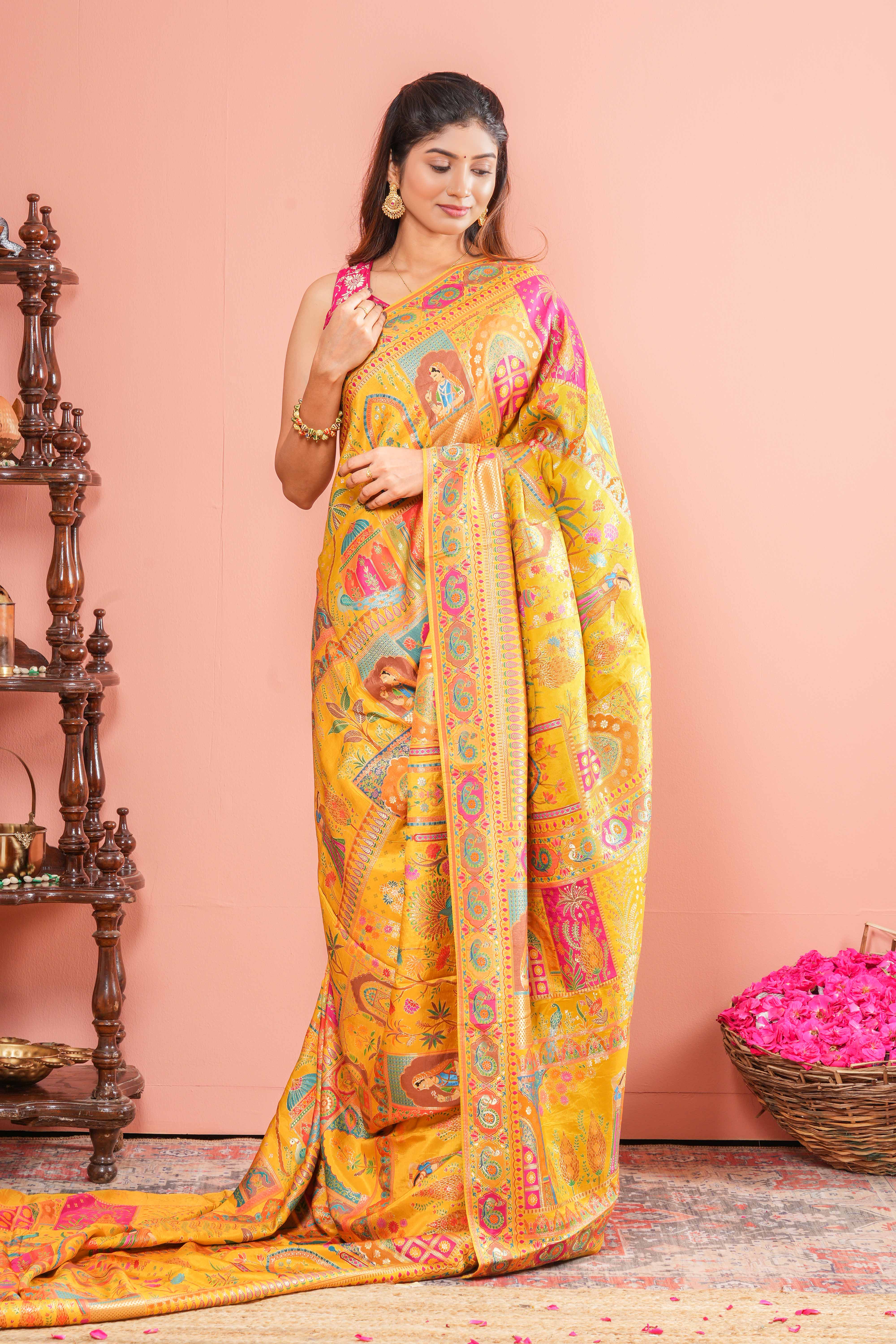 Yellow pure viscose 
