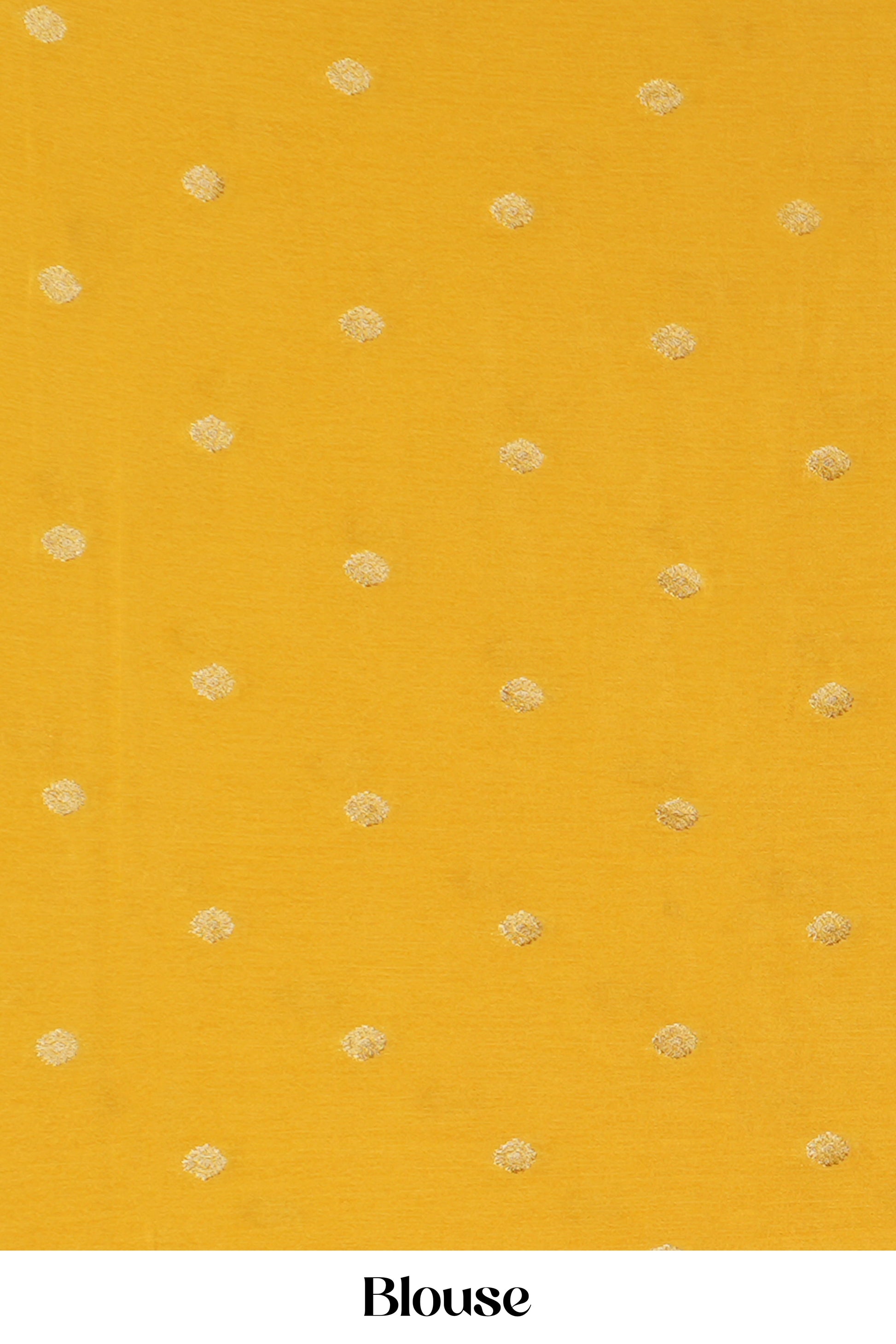 Yellow raw silk classic saree