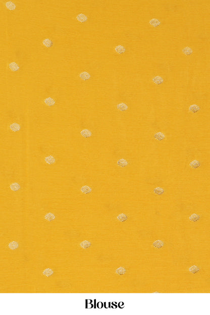 Yellow raw silk classic saree