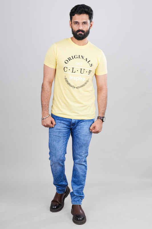 Yellow round neck tshirt