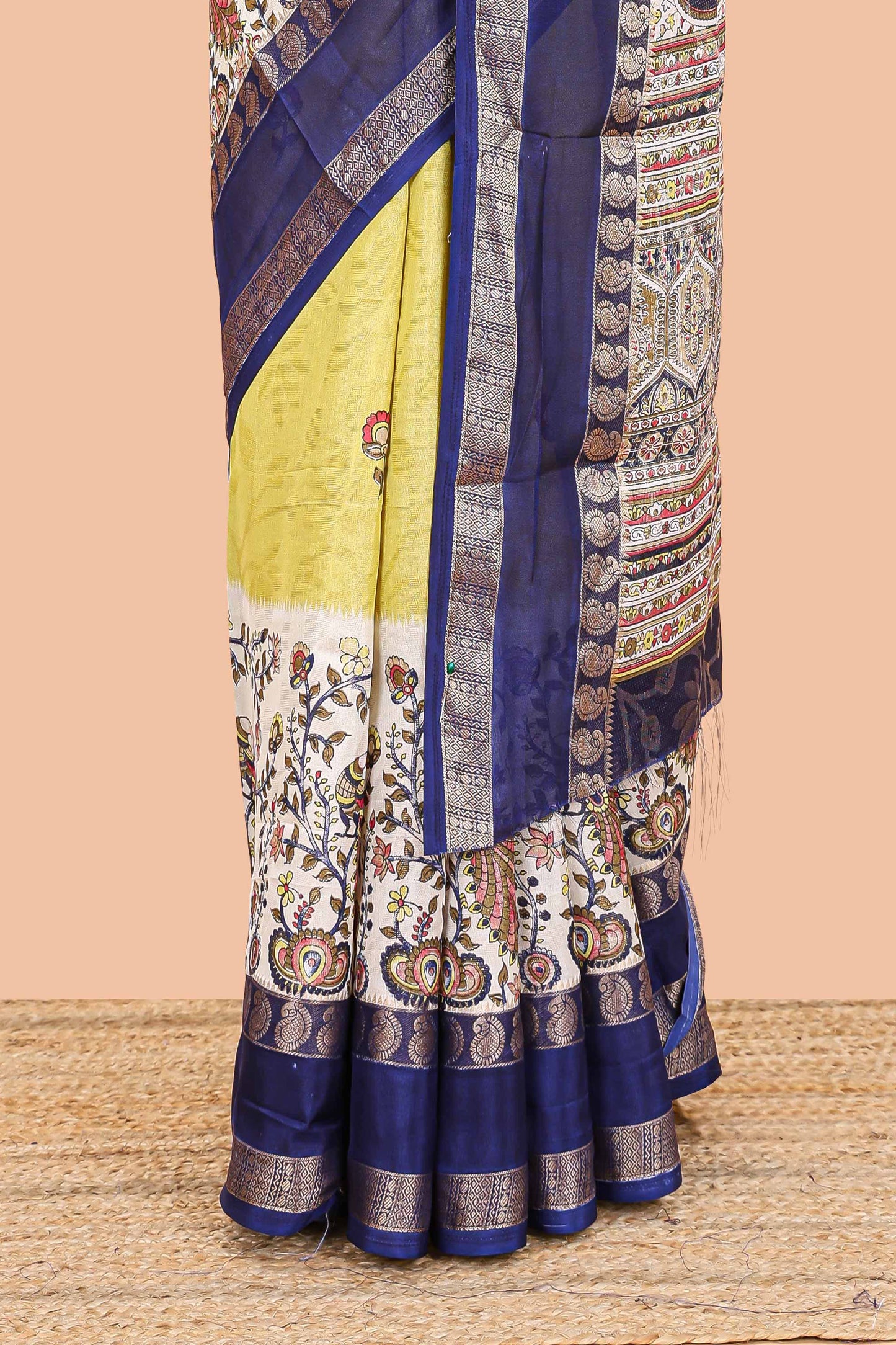 Yellow silk traditional saree