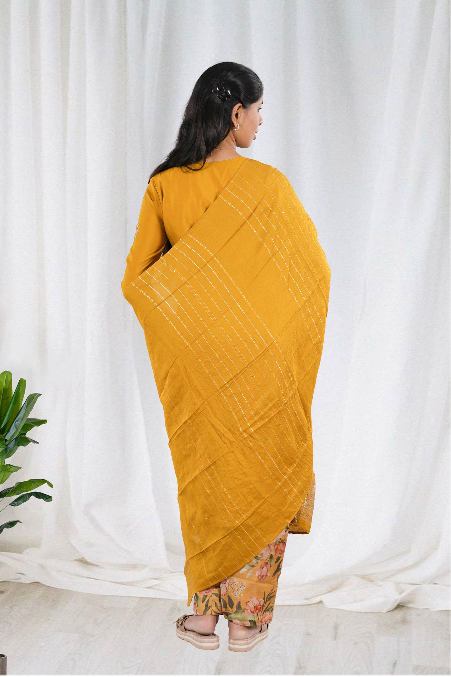 Yellow traditional chudidhar set