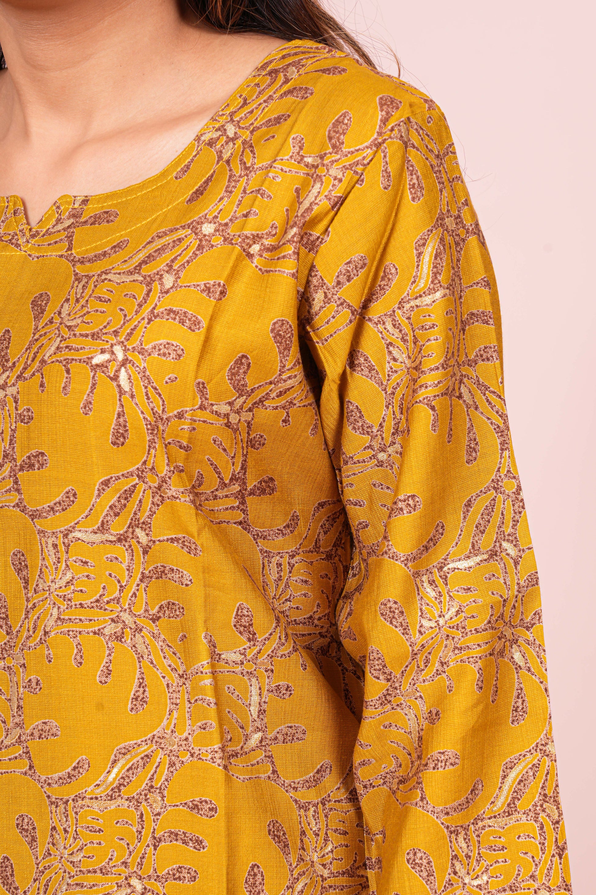 Yellow traditional printed suit