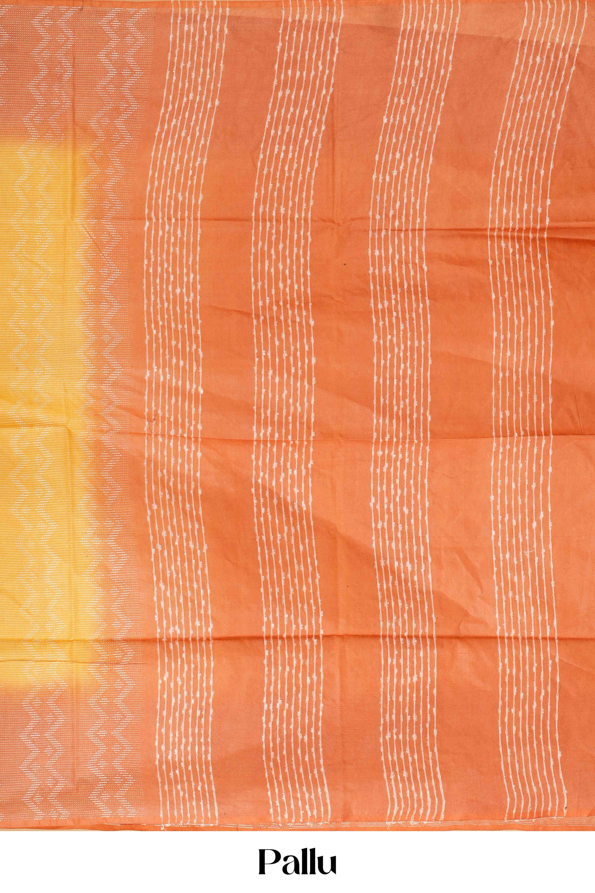 Yellow wedding linen saree