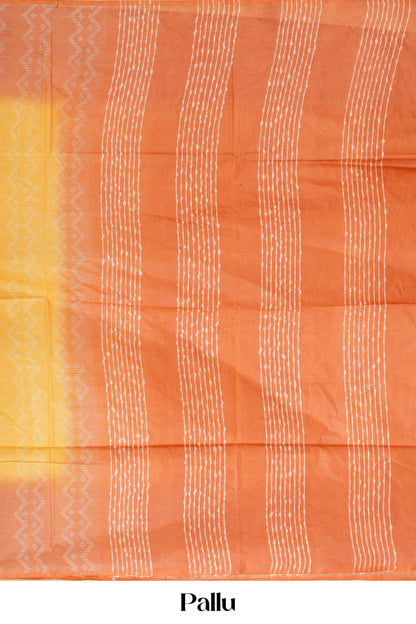 Yellow wedding linen saree