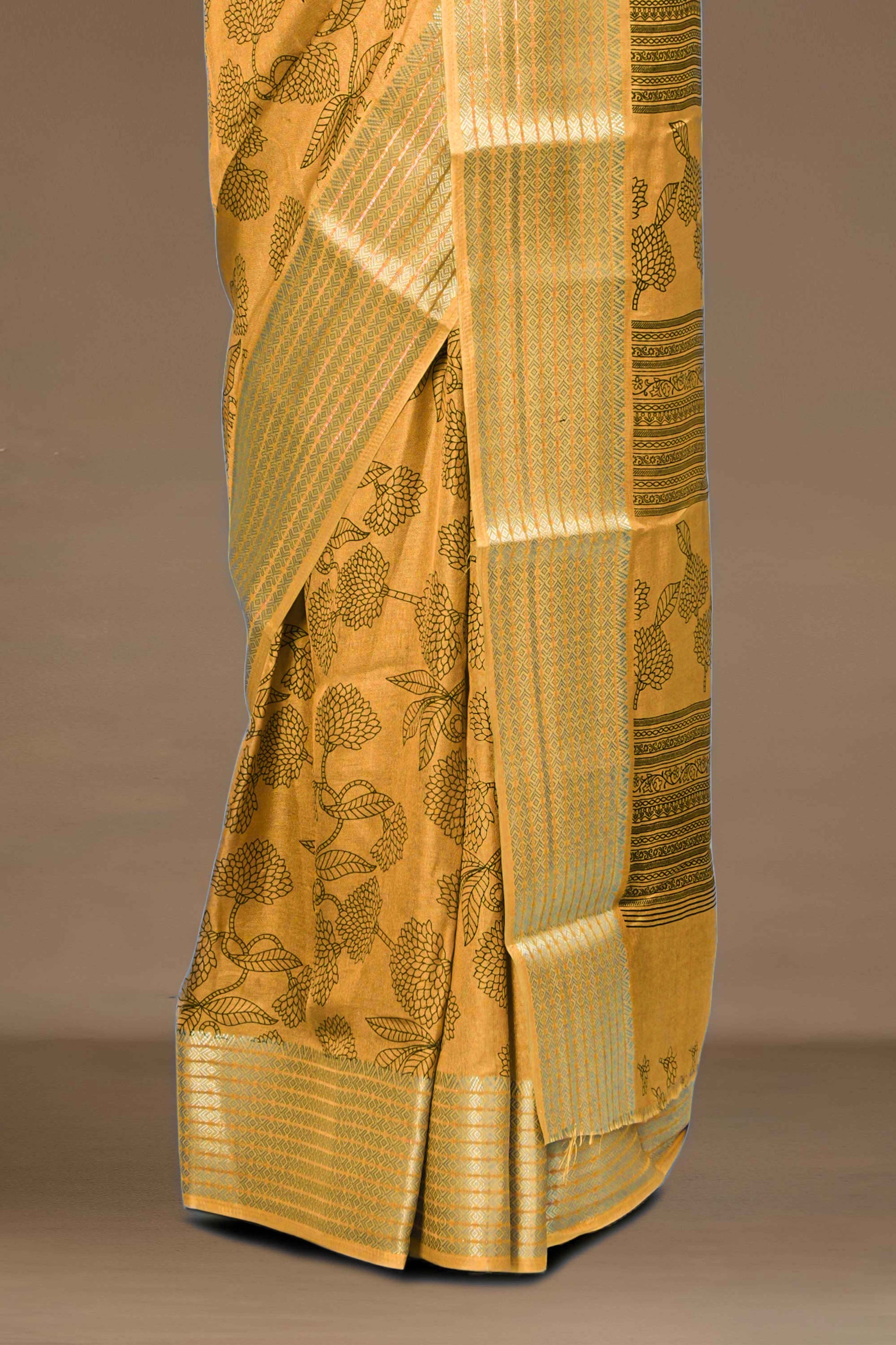 Yellow wedding silk sarees