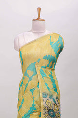 Yellow zari border saree