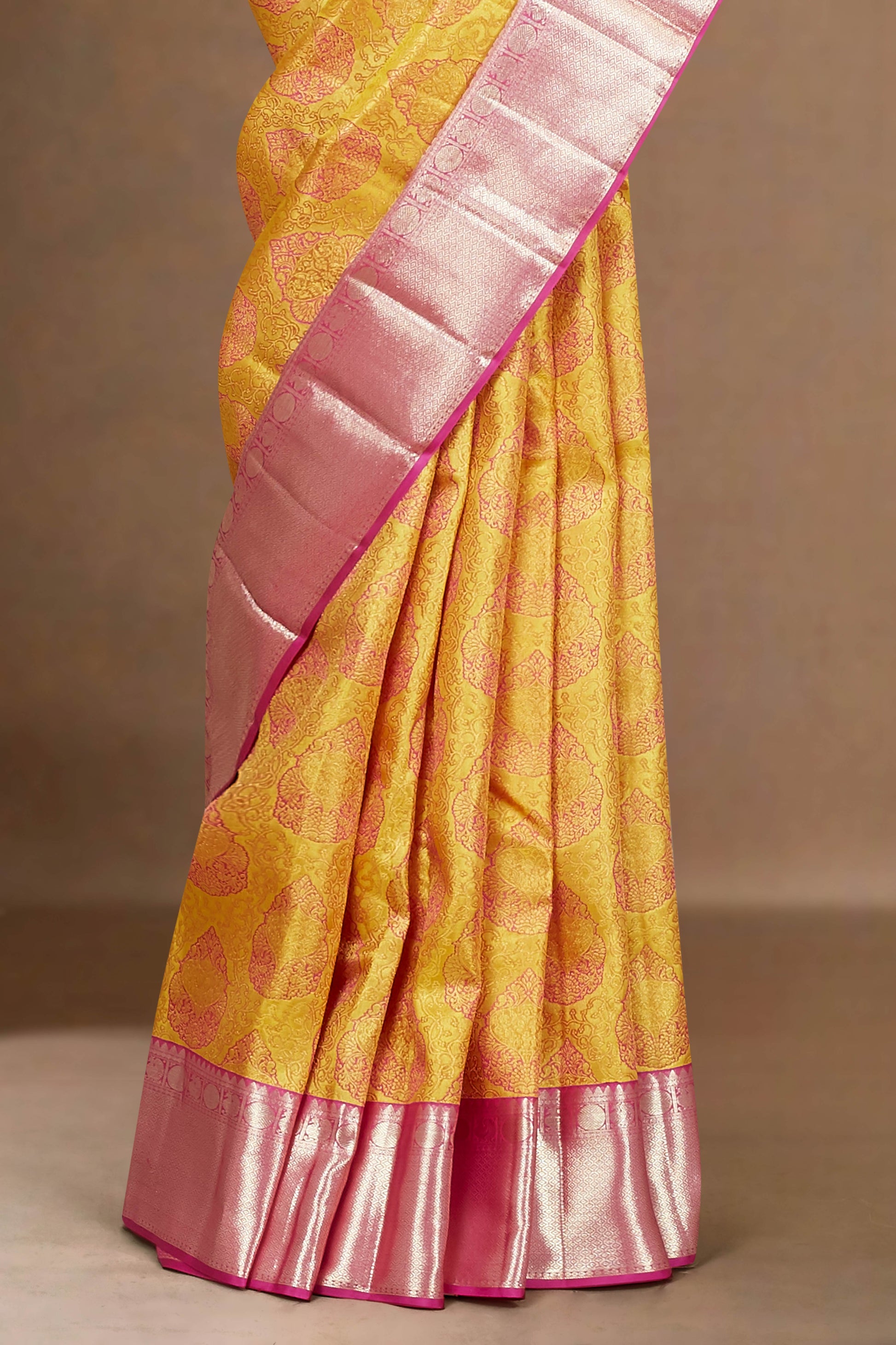 Yellow zari border sarees