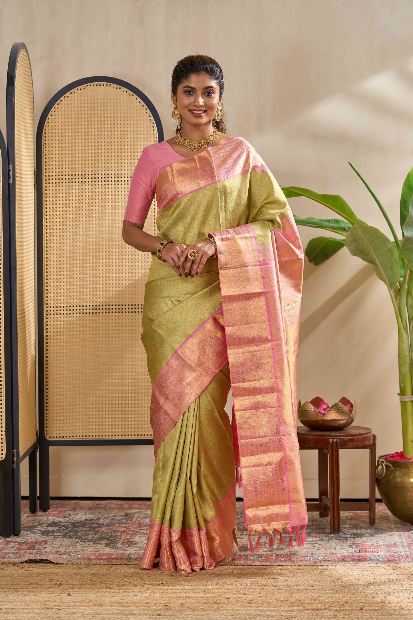 Zari border saree