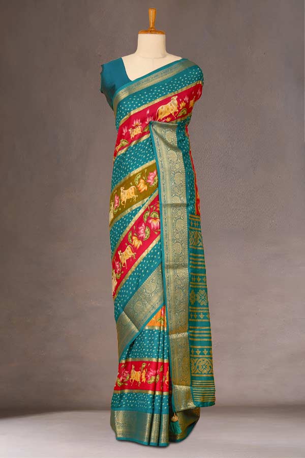 Blue Khadi Silk