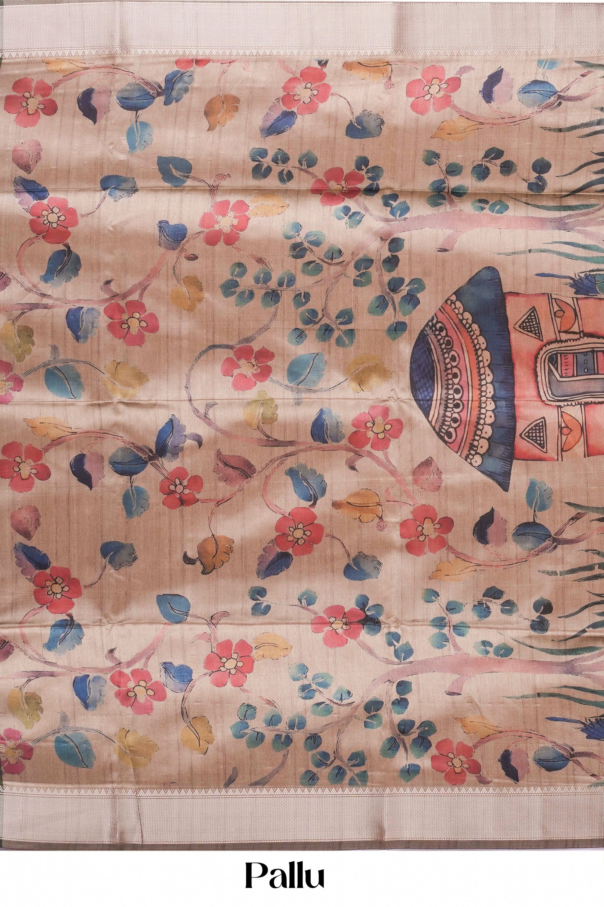artistic printed pallu
