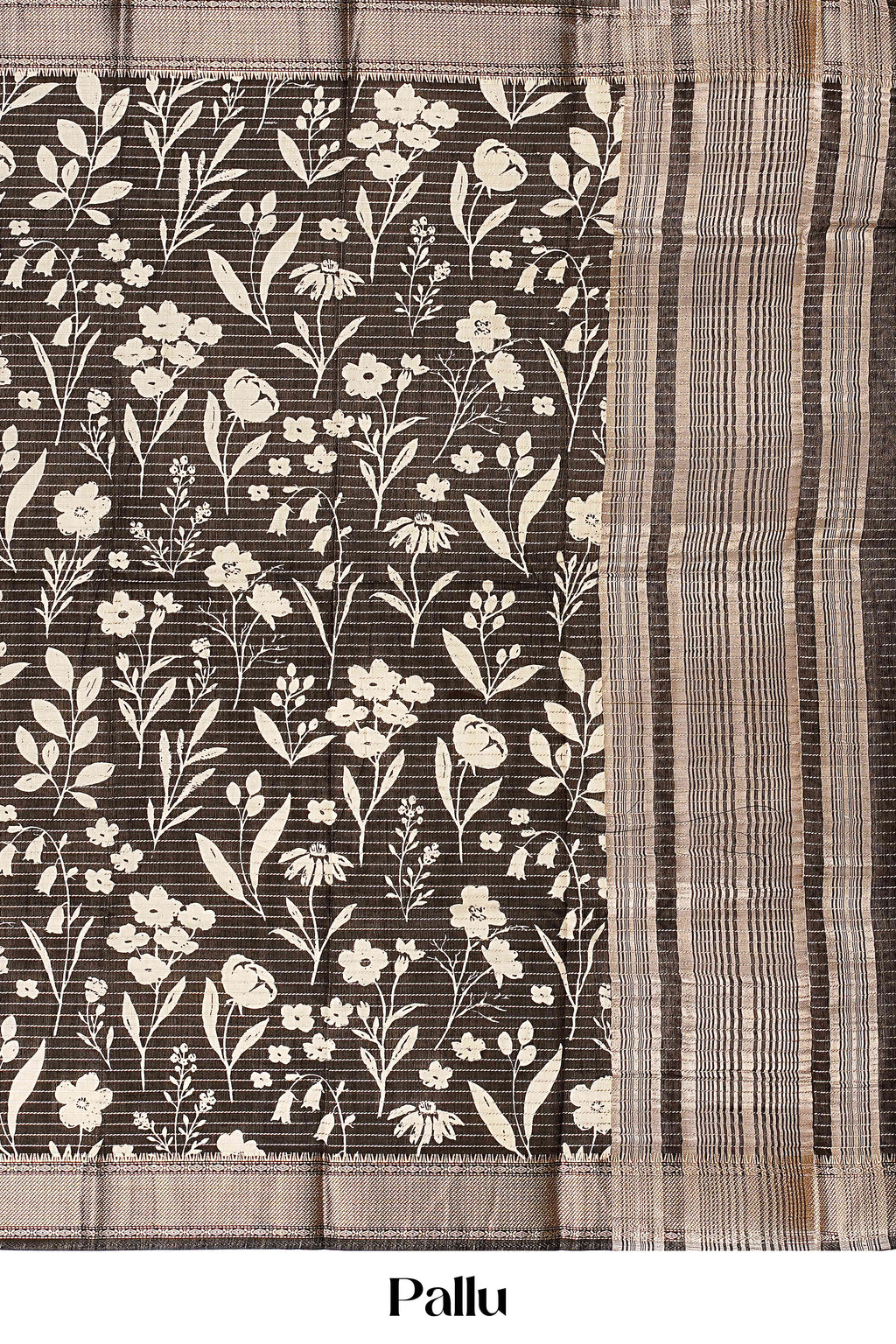 black and white saree pallu