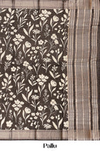 black and white saree pallu