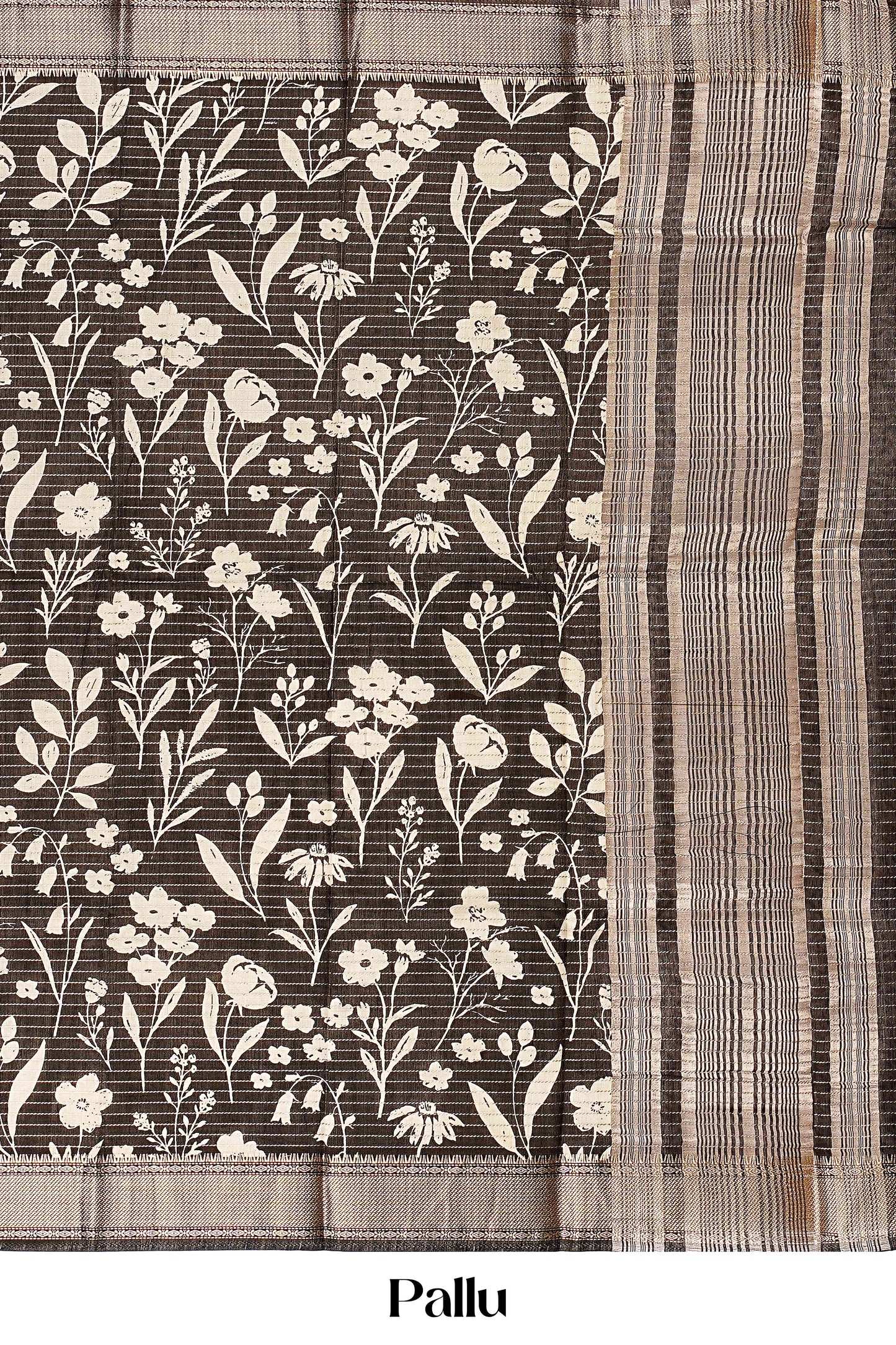 black and white saree pallu