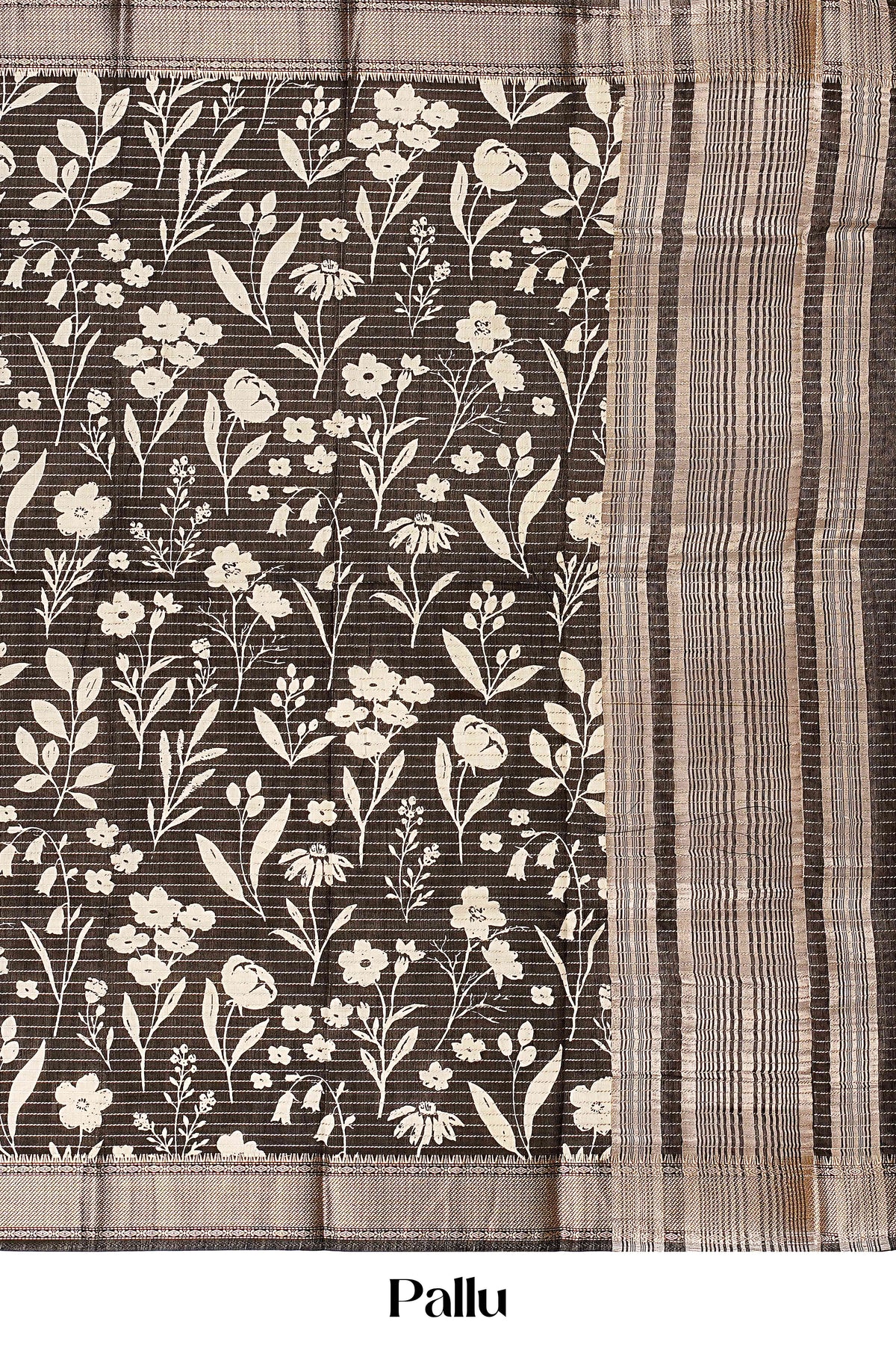 black and white saree pallu