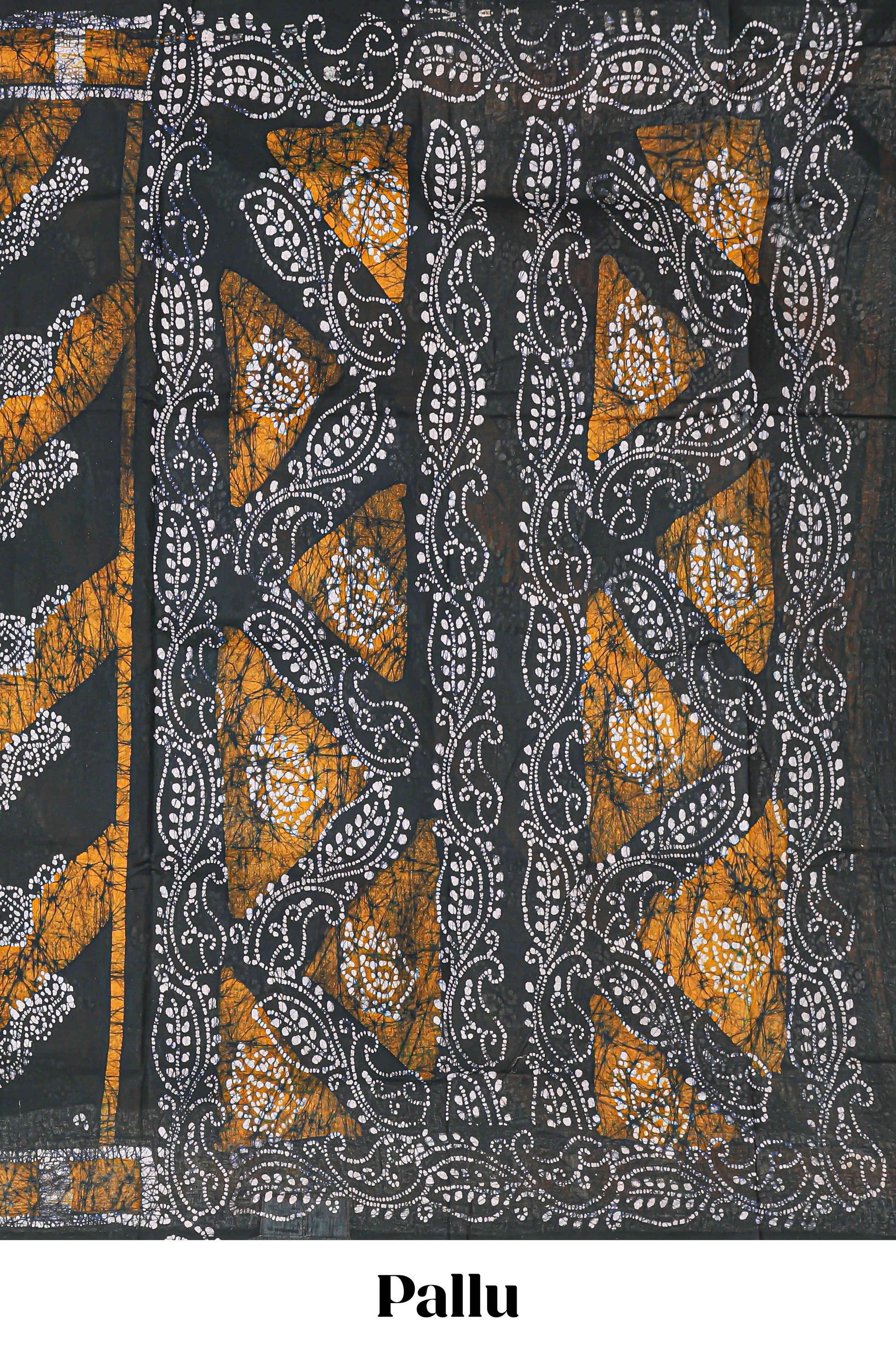 black batik print saree 