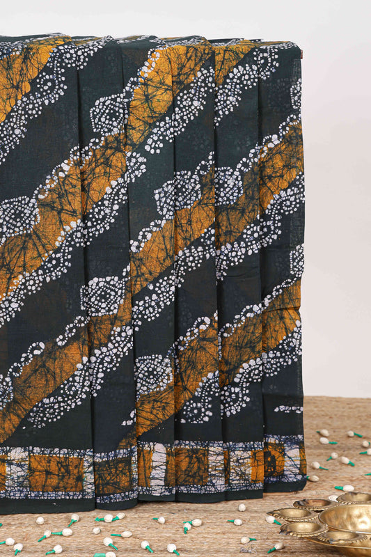 black sungudi cotton saree