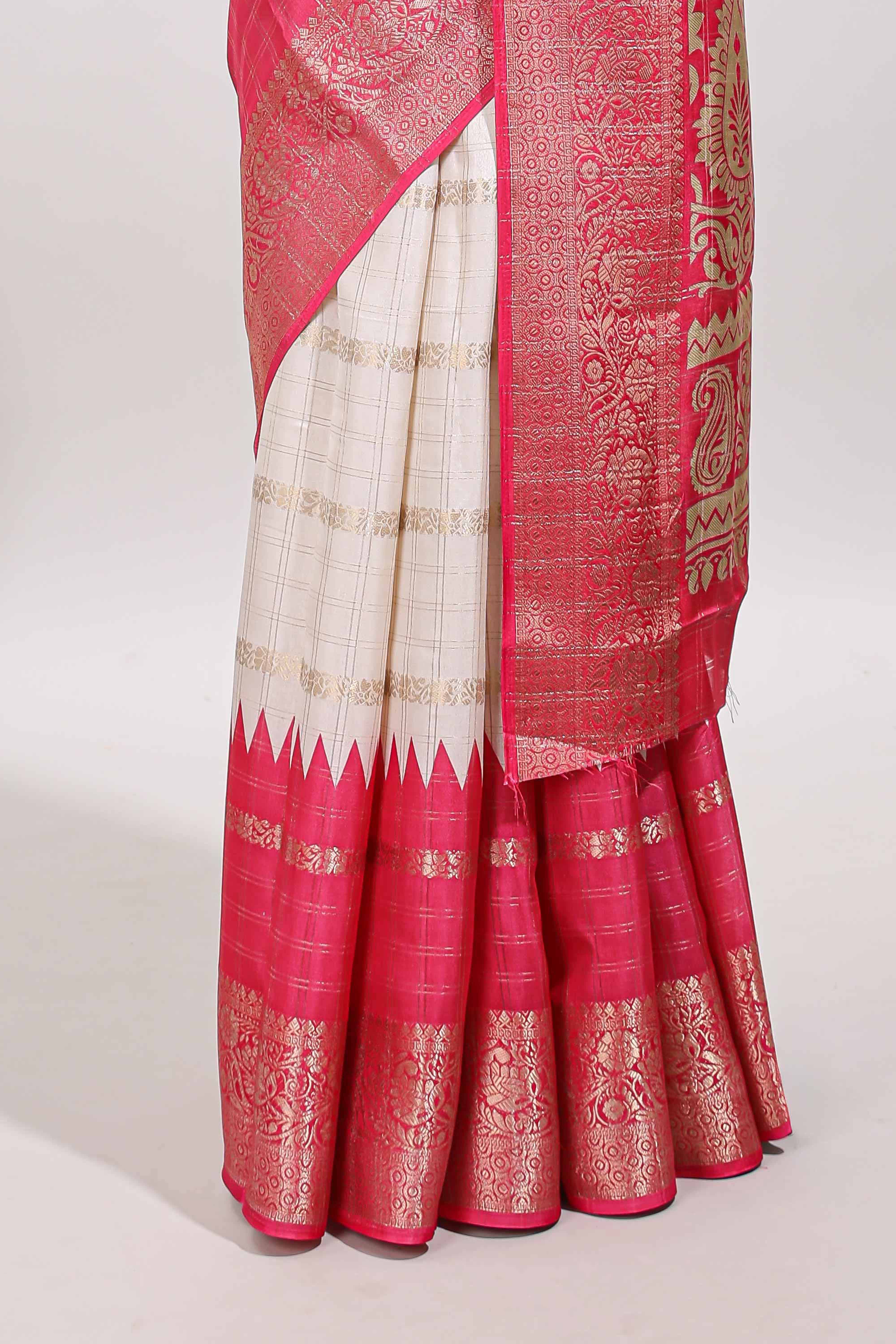 blue and pink color dola silk elegant saree