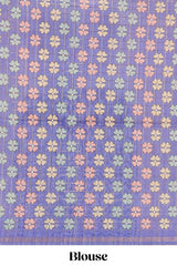 blue casual chanderi saree