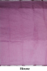 blue contrast pallu linen festive saree with blouse