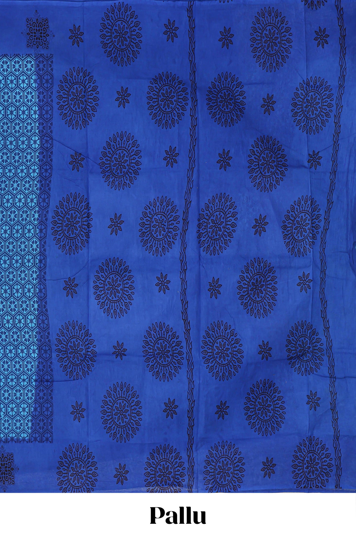 blue floral design saree 