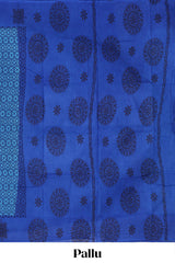blue floral design saree 