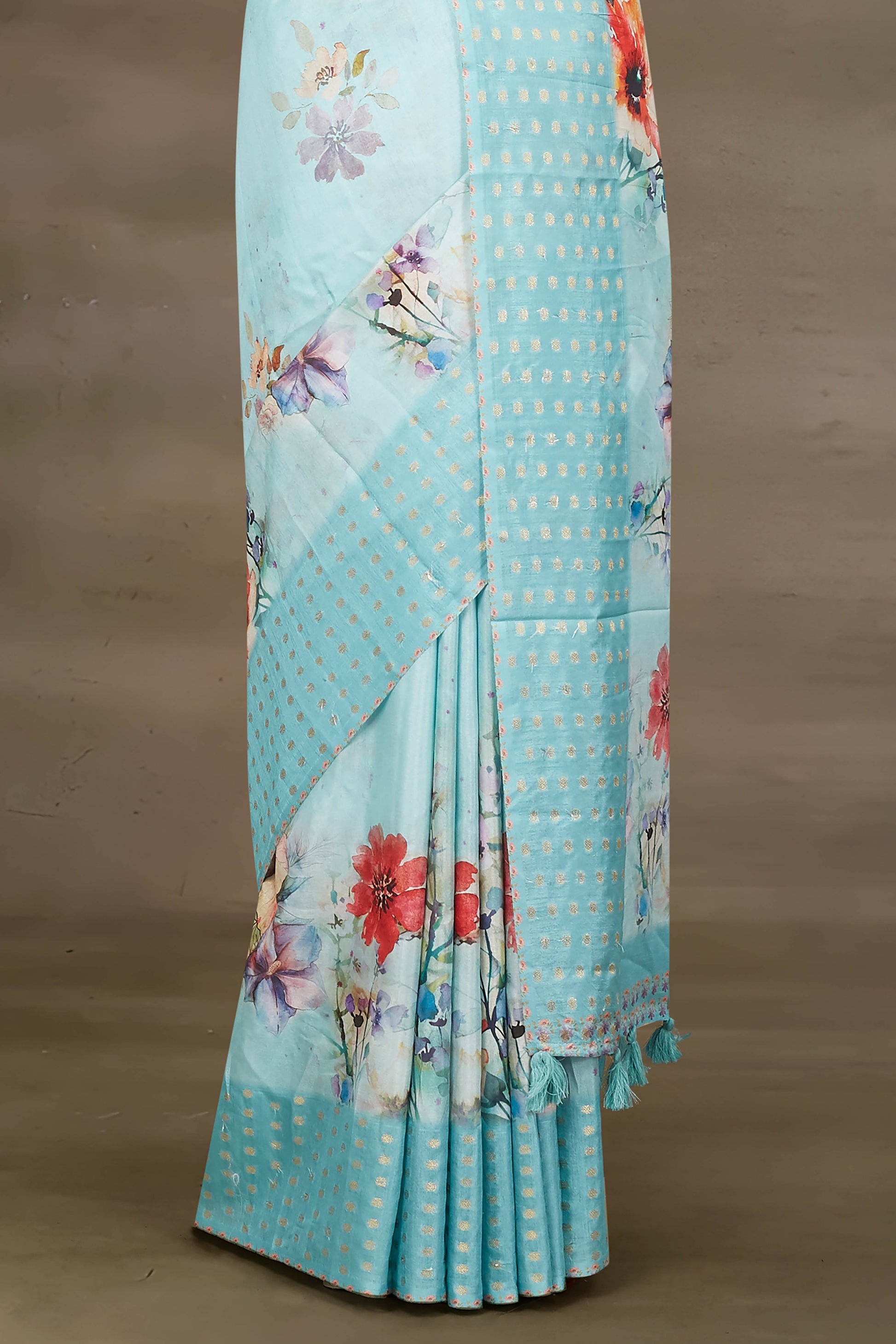  blue saree Elegant festive drape 